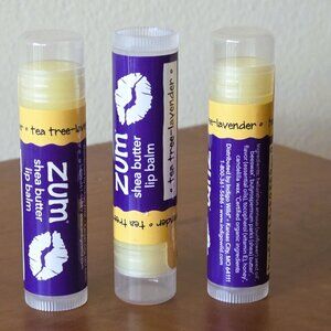 ZUM (x3) Indigo Wild Kiss Stick Natural Lip Balm Organic Beeswax Sunflower Oil